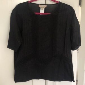 Paul & Joe Sister black cotton short sleeve blouse